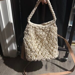 Universal Thread Beige Macrame Shoulder Bag
